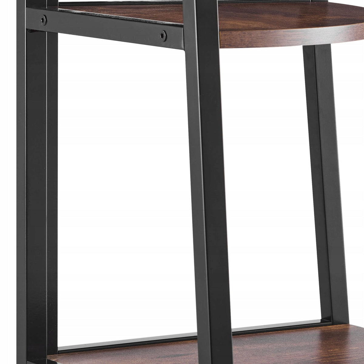 PROFESSIONAL VEVOR 5-TIER CORNER SHELF BLACK FRAME WOODEN SHELVES