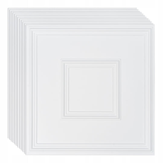 VEVOR CEILING TILES 12 PCS 24X24 INCH PREMIUM PVC DROP CEILING EASY INSTALLATION